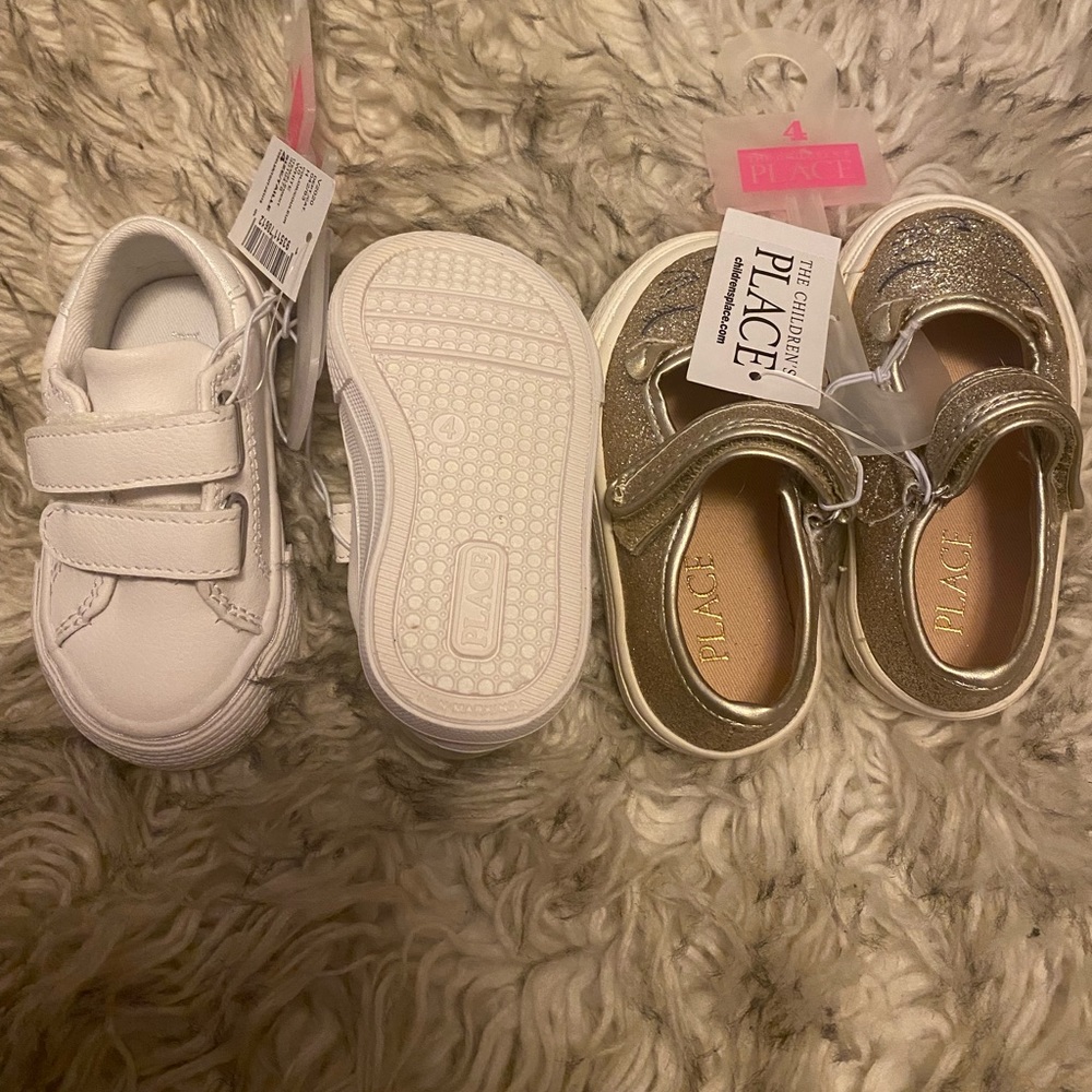 Toddler Girls Glitter Cat Sneakers Size 4 /Toddler Girls Uniform Sneakers Size 4